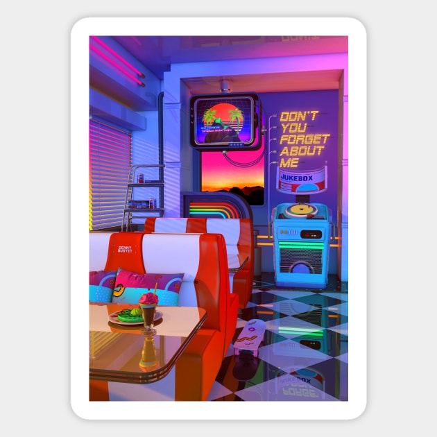 Retrowave Dine & Dream Sticker by dennybusyet